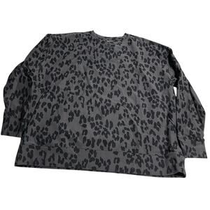 The Limited Sweatshirt Crewneck Animal Print Cheetah Plus Size 3X Gray Black